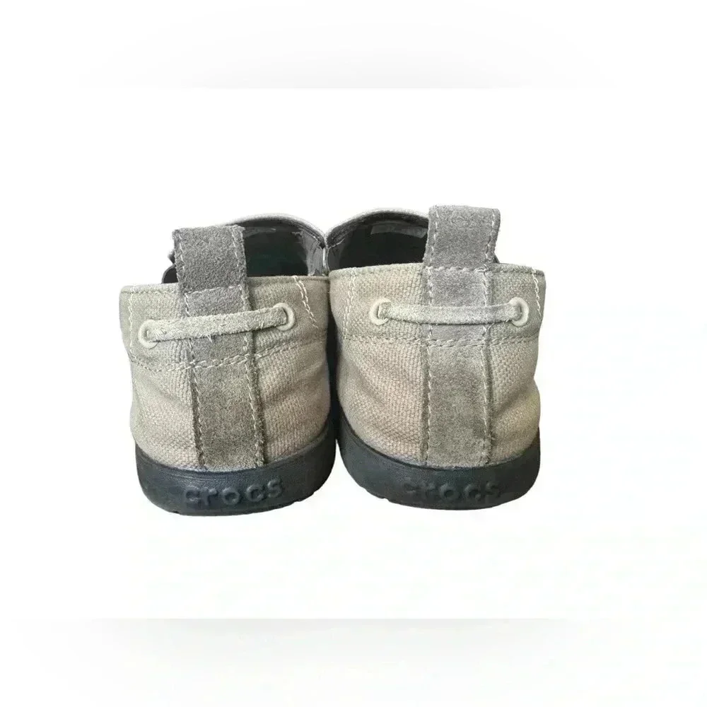 Crocs Men's Walu Slip On Loafer Casual Walking Shoes Khaki Espresso Size 10